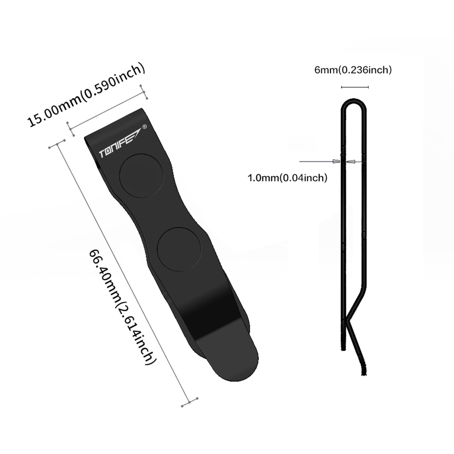 Tonife Pocket Clip For Smartphones Multi Tool Utility Clip For Belt Holster Mobile Case, Secured With 3M Vhb Adhesive, Stainless