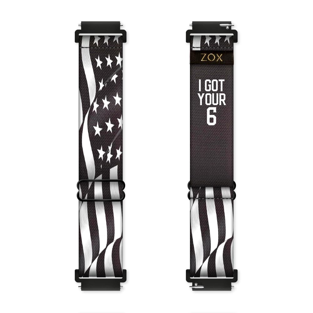 Zox Android Smart Watch Band - I Got Your Six | Soft, Adjustable Elastic Band With Motivational Affirmations And Beautiful Artwo