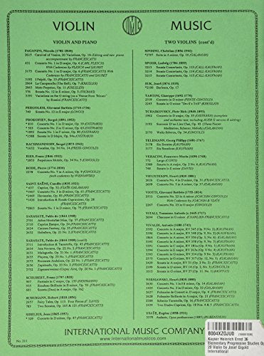 Kayser Heinrich Ernst 36 Elementary Progressive Studies Op. 20 Violin By Josef Gigold International