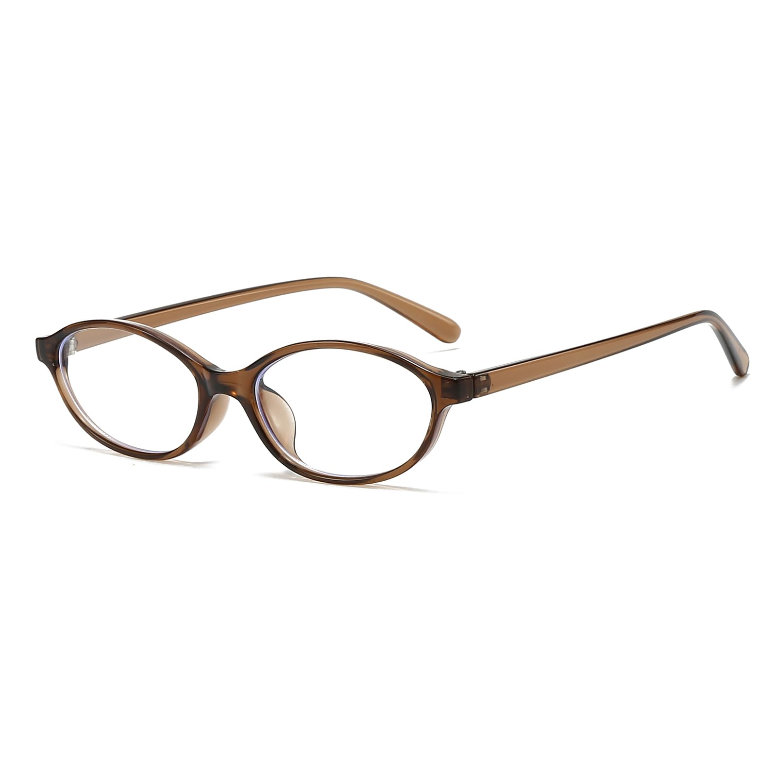 LJCZKA Oval Blue Light Blocking Glasses for Women Men Retro Small Oval Frame Y2K Cat Eye Computer Eyeglasses Clear Lens (Light B