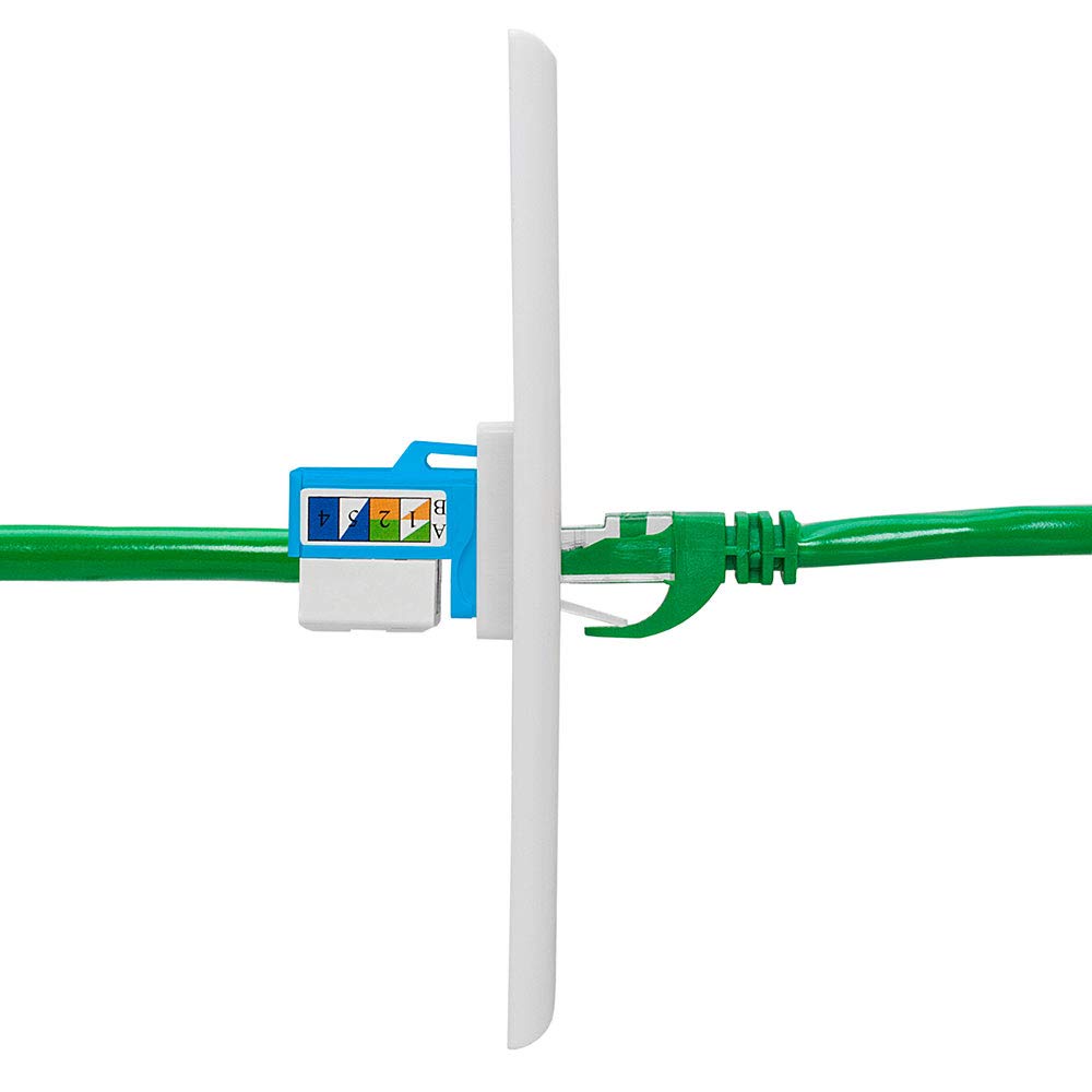 Cmple - Rj45 Keystone Jack 90 Degree Cat6 Keystone Jack Insert Punch Down Rj45 Connectors Female For Wall Plates, Patch Panels,