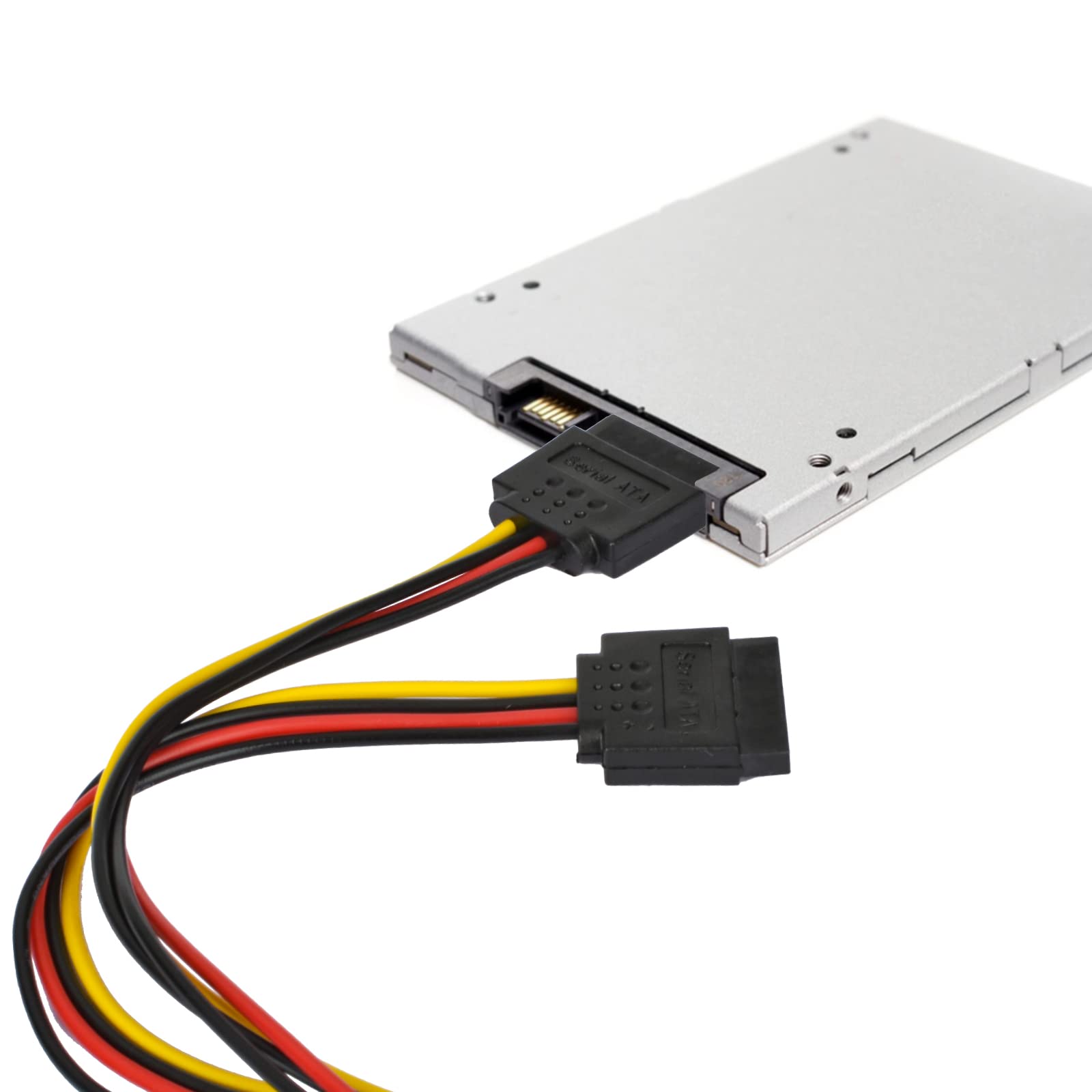 Accencyc 3 Pack Sata Power Splitter 15 Pin Sata Power Extension Cable 9.8 Inch Sata Splitter Sata Power Cable For Hard Drive, Hd