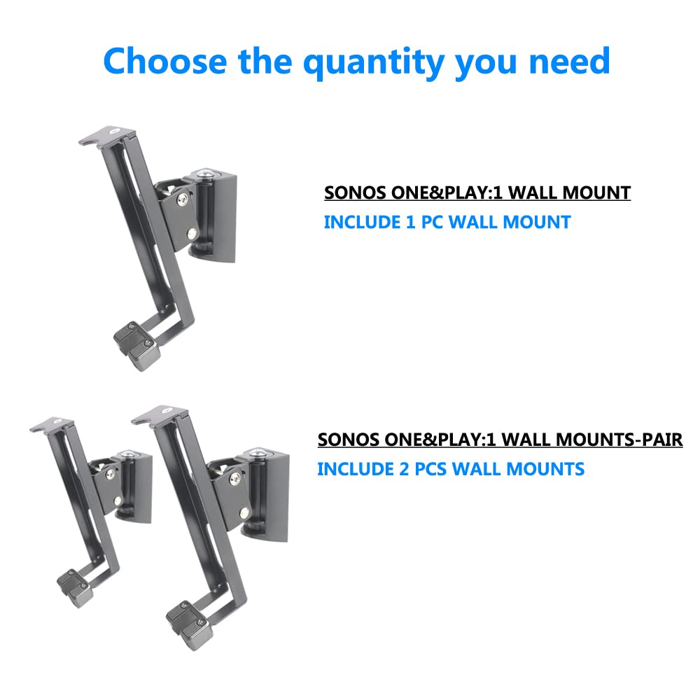 Emaquin Wall Mount Bracket For Sonos One/Sonos One Sl/Sonos Play 1 Speaker (Swivel And Tilt,Compatible With Both Sonos One/One S