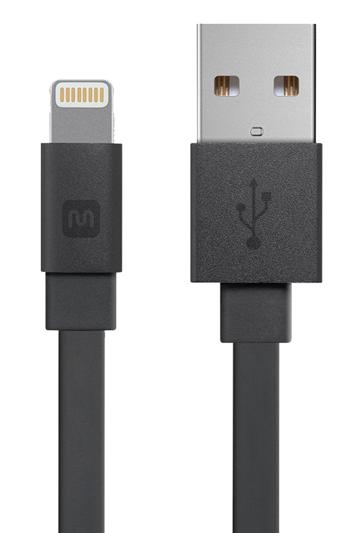 Monoprice Flat Apple MFi Certified Lightning to USB Type-A Charging Cable, 4 Feet, Black - Premium Series