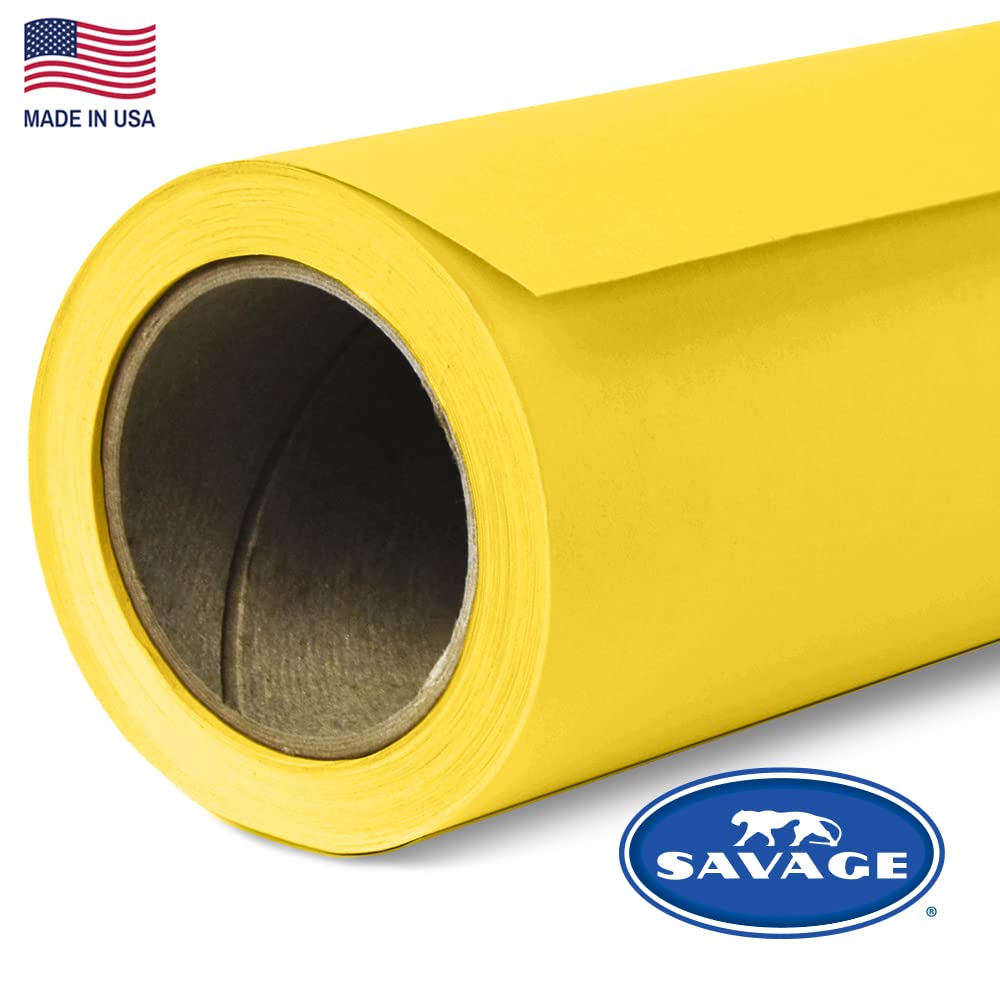 Savage Seamless Paper Photography Backdrop   Color #38 Canary, Size 86 Inches Wide X 36 Feet Long, Backdrop For Youtube Videos, Streaming, Interviews And Portraits   Made In Usa