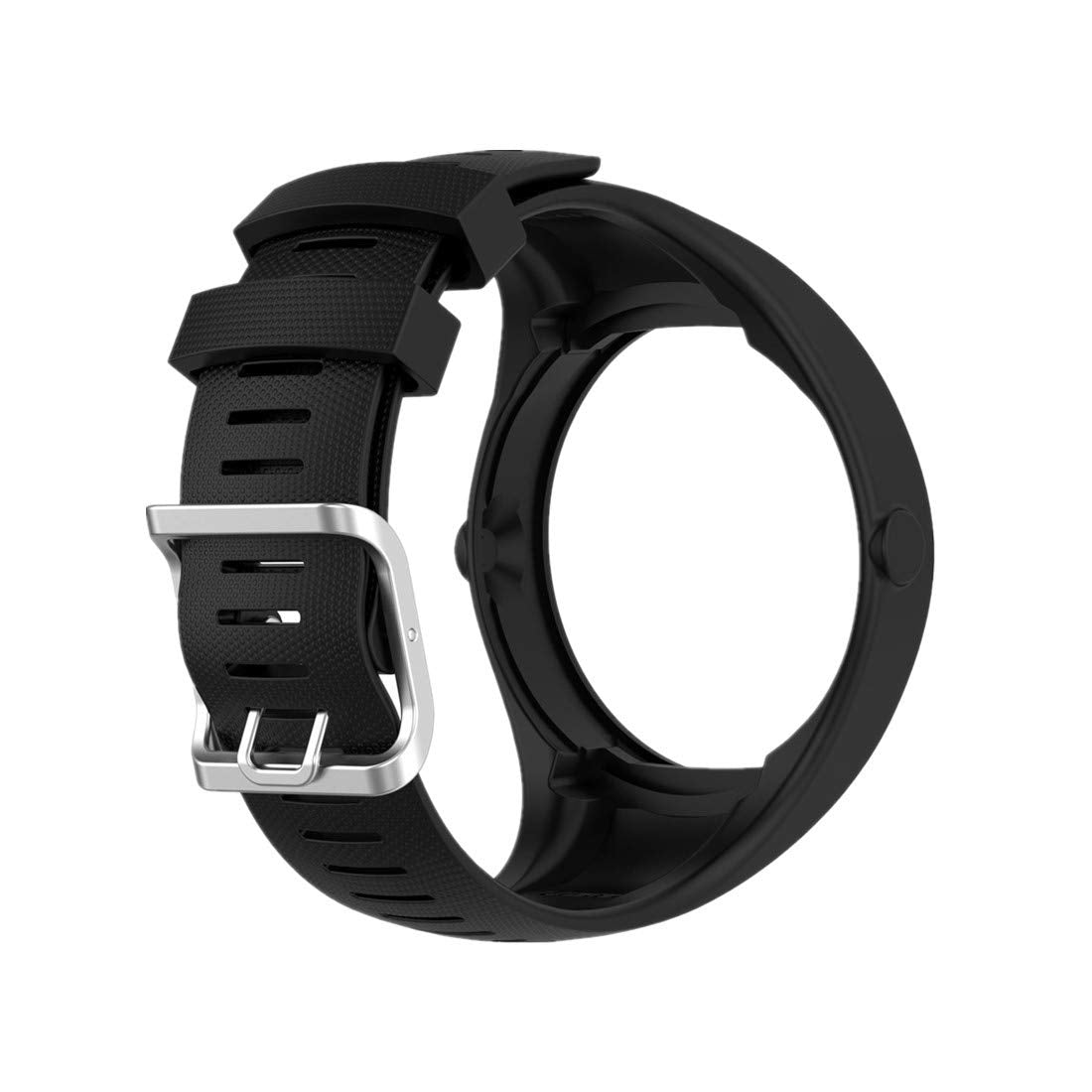 Huabao Watch Strap Compatible With Polar M200,Adjustable Silicone Sports Strap Replacement Band For Polar M200 Smart Watch (Blac