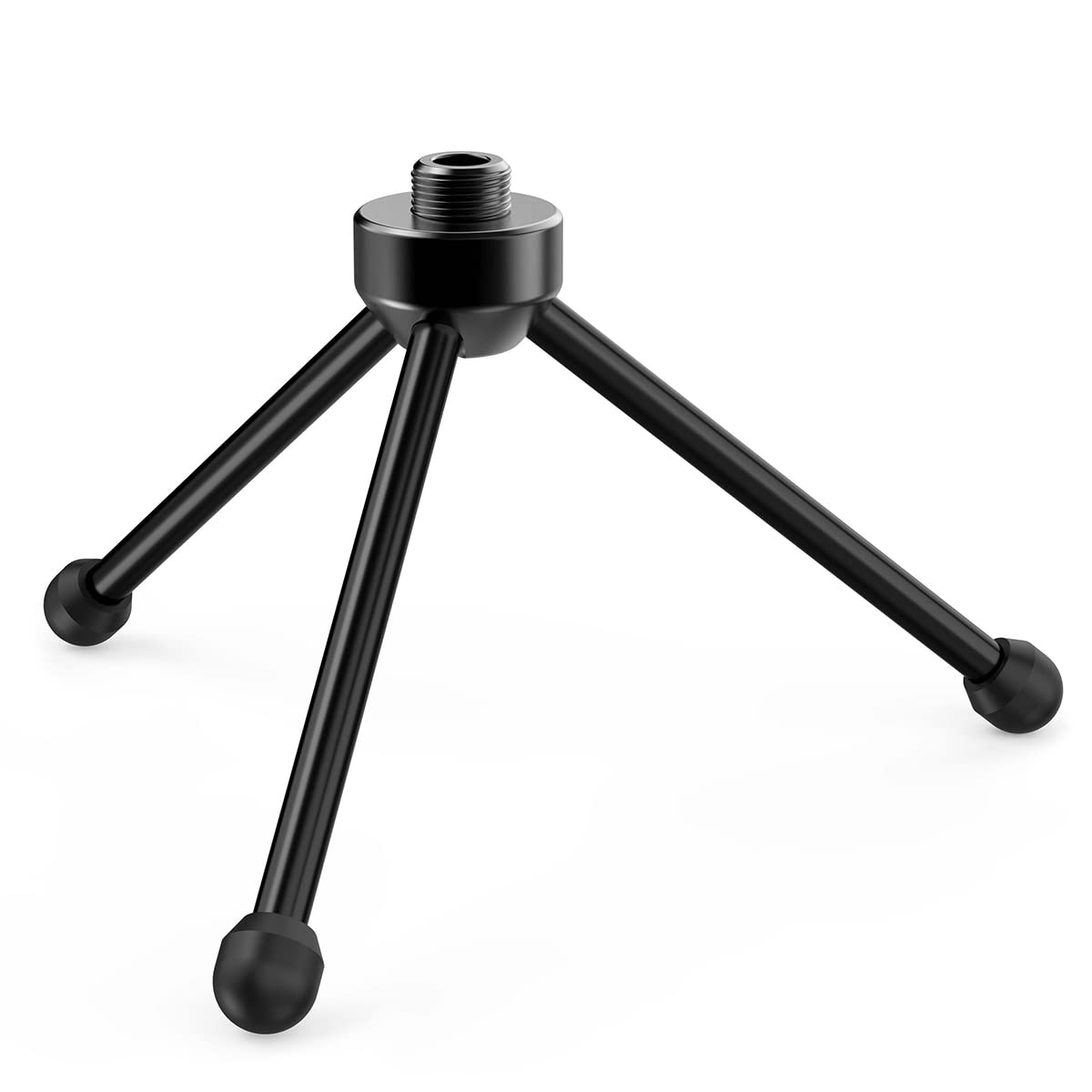 FIFINE Tripod Stand for Desktop Microphone with Non-slip Rubber Feet, Durable Metal Construction, Foldable Desk Mic Stand for Ga
