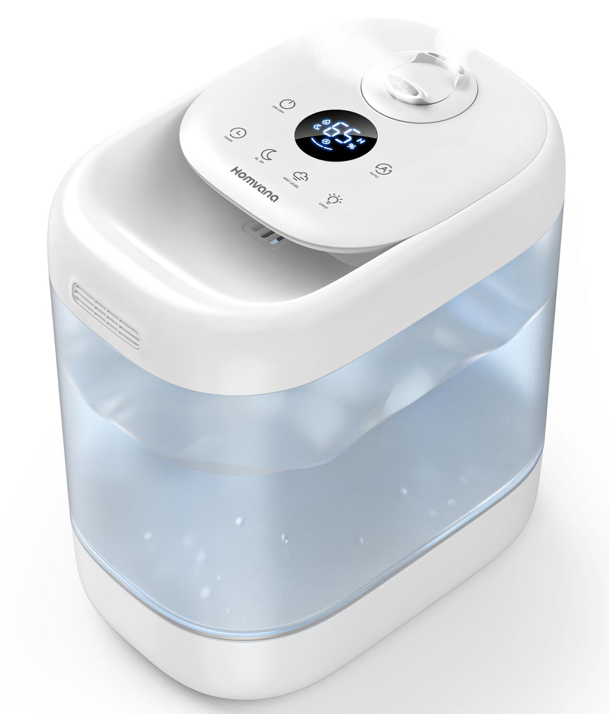 Homvana Humidifiers For Bedroom, 5L Super Easy To Clean Top Fill Auto Adapt Cool Mist Humidifier For Bedroom Plants Baby Kids Fo