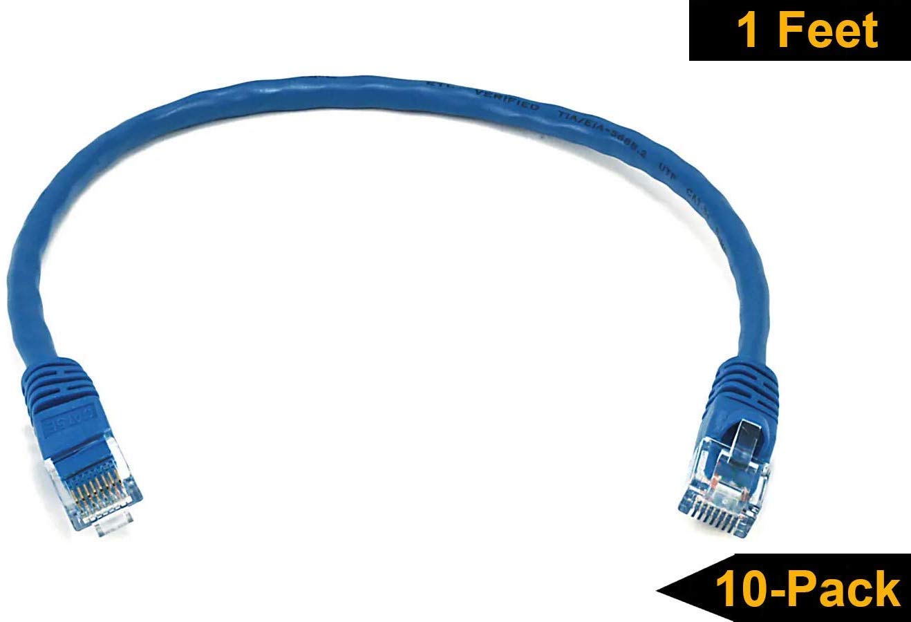 Imbaprice 25'Cat5E Network Ethernet Patch Cable, 10 Pack, Blue (Imba Cat5 25Bl 10Pk)