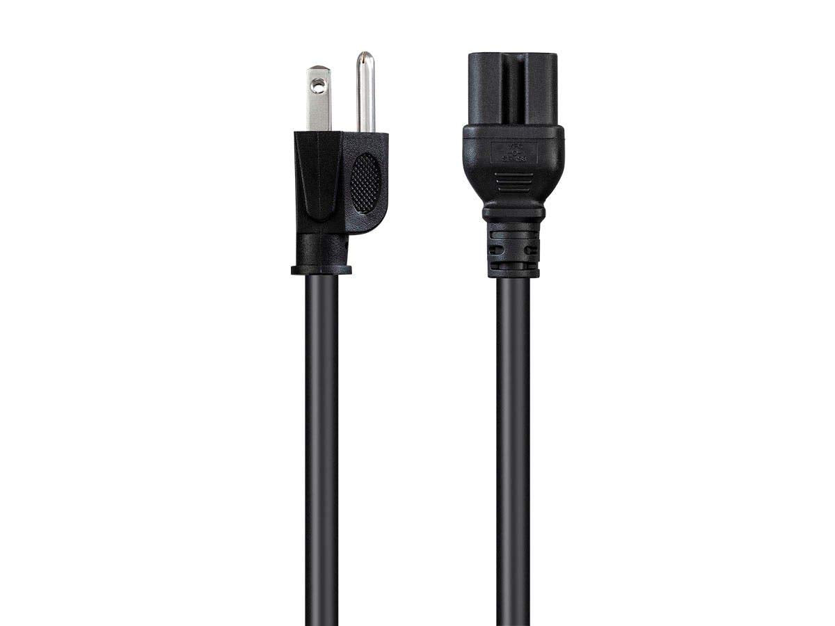 Monoprice Heavy Duty Power Cord   Nema 5 15P To Iec 60320 C15, 14Awg, 15A/1875W, 125V, Sjt, 3Ft, Black