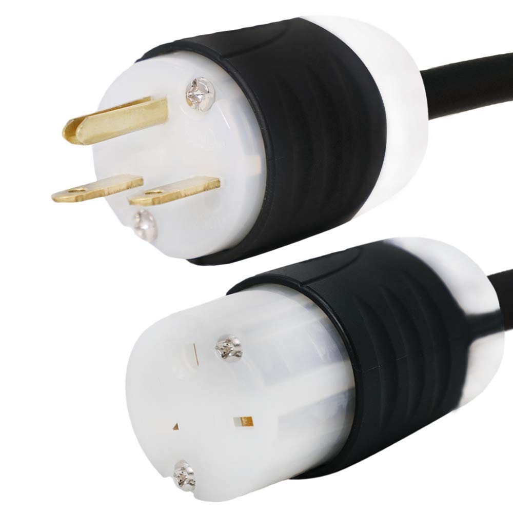 Nema 6-15 Extension Power Cord - 10 Foot, Build, 15A/250V, 14 Awg - Iron Box Part # Ibx-6150-10-C