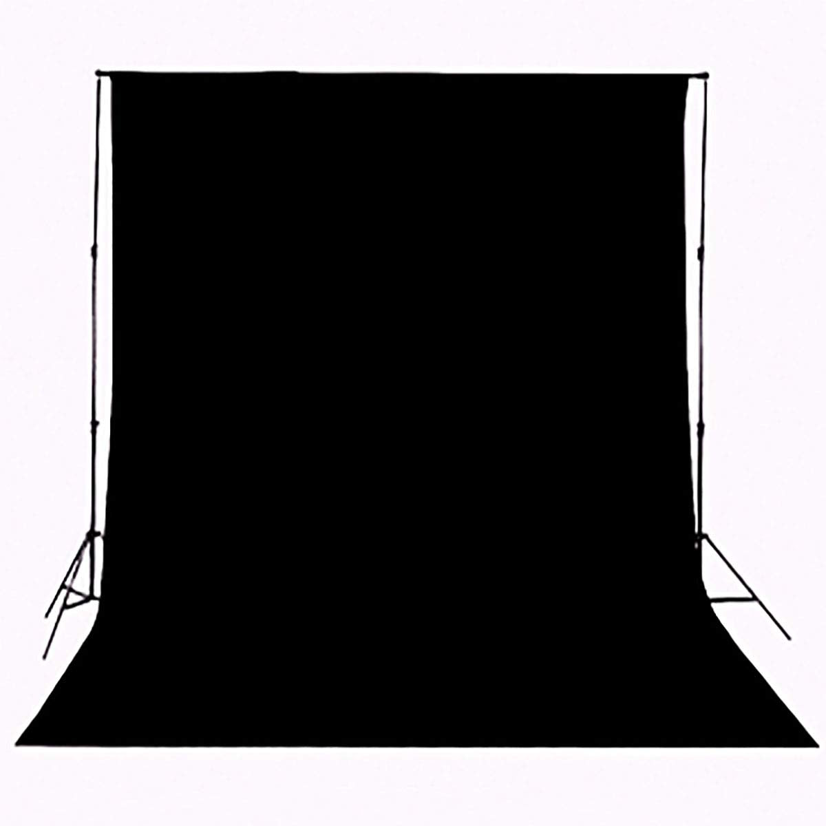Hmtfoto Background Solid Black Backdrop Muslin Portrait Background Screen For Photo Backdrop Video Photography Studio(8X10Ft, Bl