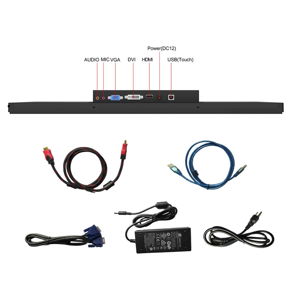 Greentouch 15 Inch Open Frame Touchscreen Lcd Monitor   Capacitive Pcap  1024X768 5:4 Black