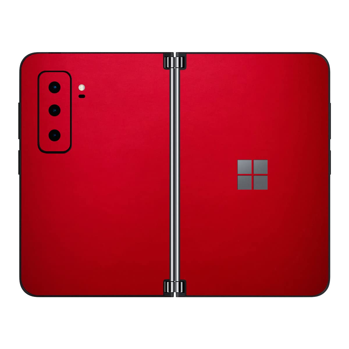 SopiGuard Sticker Skin for 2021 Microsoft Surface Duo 2 2nd Gen Edge-to-Edge Front and Rear Panels Vinyl Decal (ICY Metallic Red