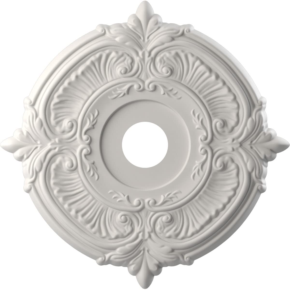 Ekena Millwork Cmp19Atgbw Attica Thermoformed Pvc Ceiling Medallion (Fits Canopies Up To 6 3/4''), 19''Od X 3 1/2''Id X 1''P, Ul