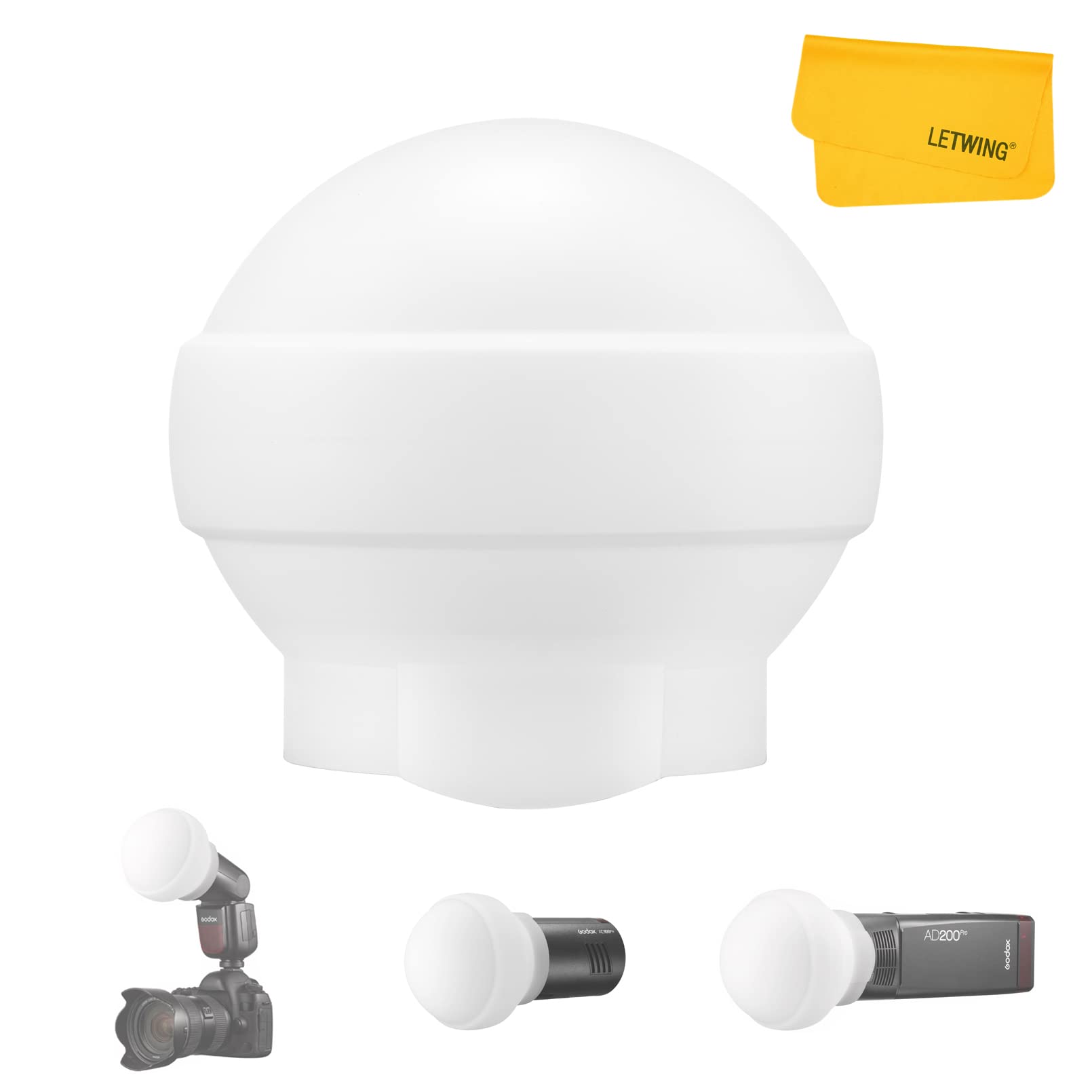 Godox Ak R22 Diffusion Dome, Collapsible Flash Diffuser Suitable For Godox V1 V1 Pro Series Round Head Flash, Godox Ad100Pro God