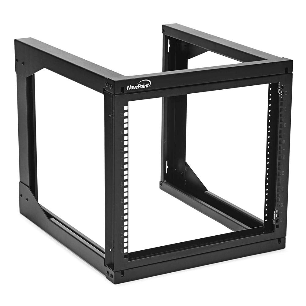Navepoint 9U Server Rack With Swing Gate   9U Wall Mount Rack For 19 Inch It Equipment Open Frame Rack   Network Rack Wall Mount