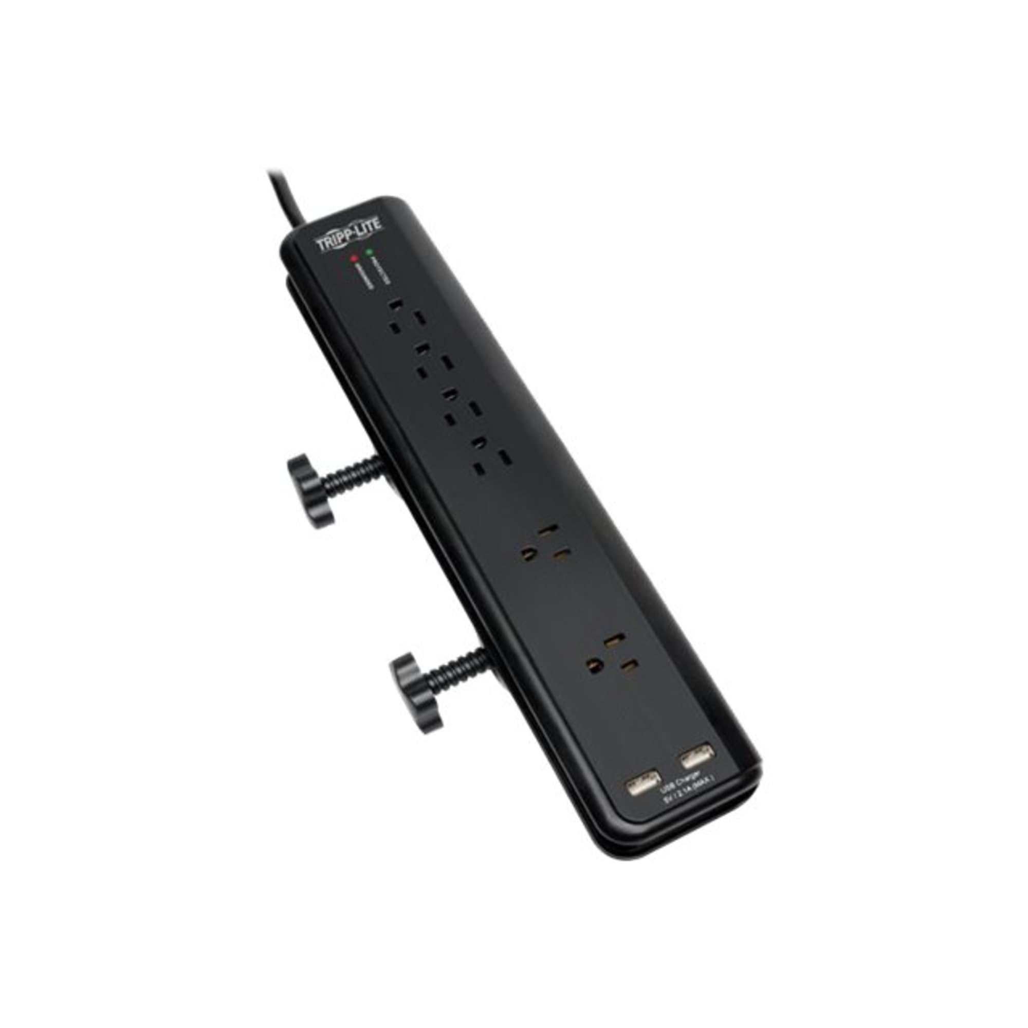 Tripp Lite Tlp606Dmusb Protect It! Surge Suppressor, 6 Outlets, 6 Ft Cord, 2100 Joules, Black