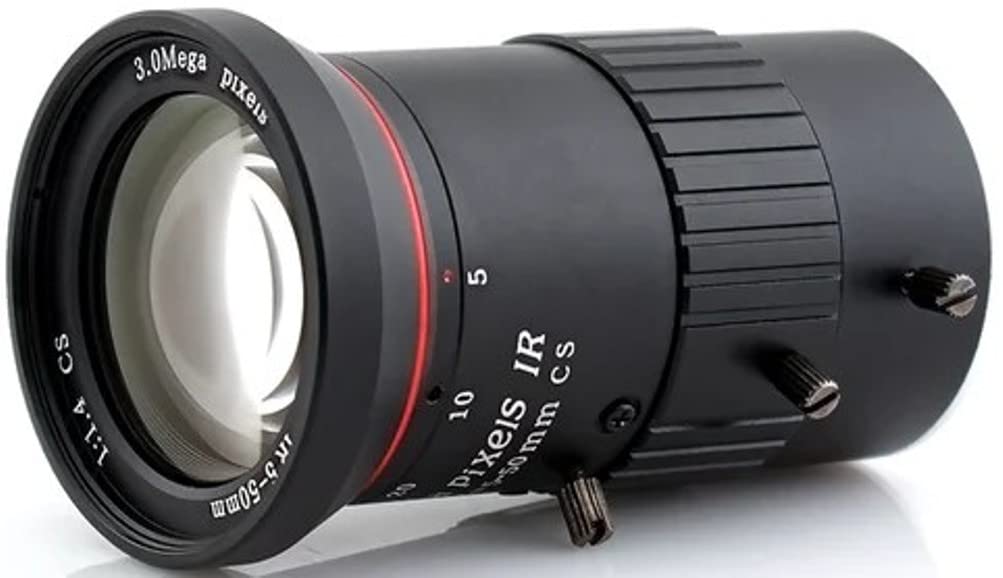 Aida Imaging Cs Mount 5 50Mm Varifocal 3 Megapixel Manual Iris Lens, Black (Cs 0550V)
