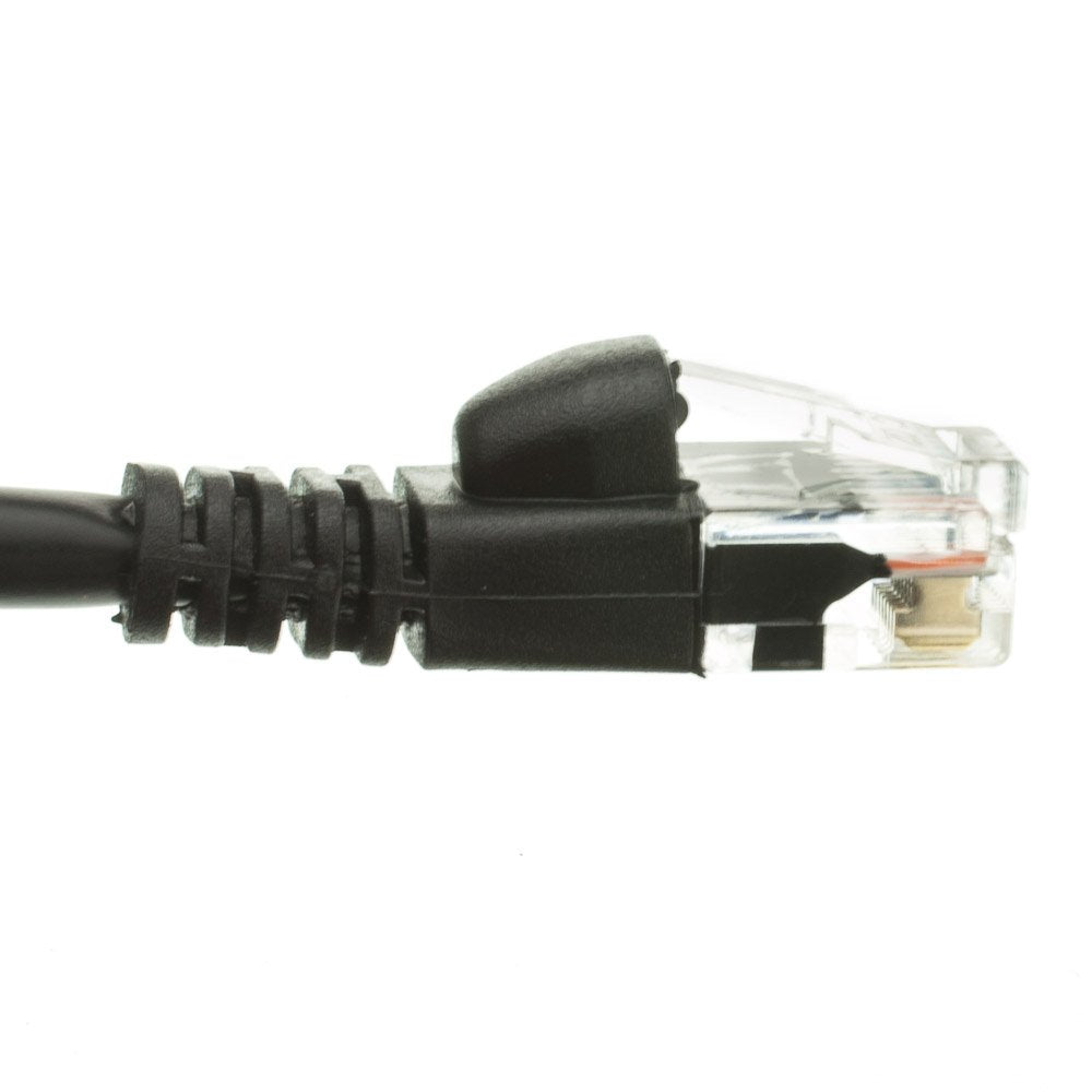 Cablewholesale 2 Foot Black Cat6A Ethernet Patch Cable, Snagless/Boot With Rj45 Connector, 500 Mhz, 24 Awg, Utp(Unshielded Twist