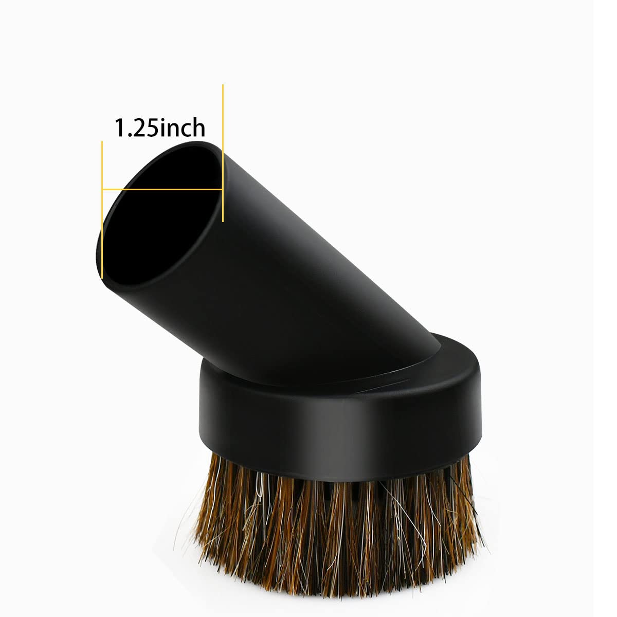 2 Pcs Black Round Dust Brush 1.25'' Vacuum Hose 25Mm Horse Hair For Most Vacuum Cleaners Accessories