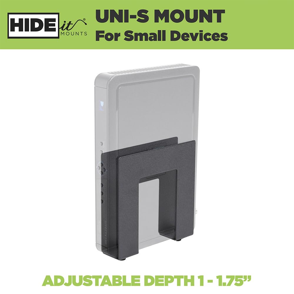 Hideit Mounts Uni S Vesa Mount   American Company   Black Steel Adjustable Wall Mount   Cable Box Wall Mount, Dvd Player Wall Mo
