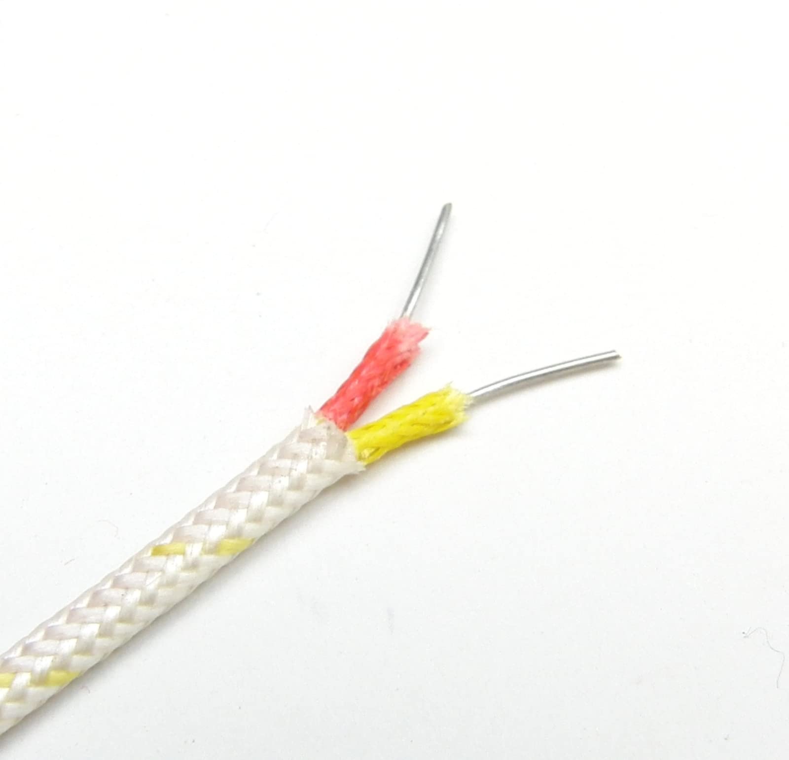 K Type Thermocouple Wire Awg 24 Solid W. High Temperature Fiberglass Insulation Up To 700 Degree C Or 1300 F   10 Yard Roll