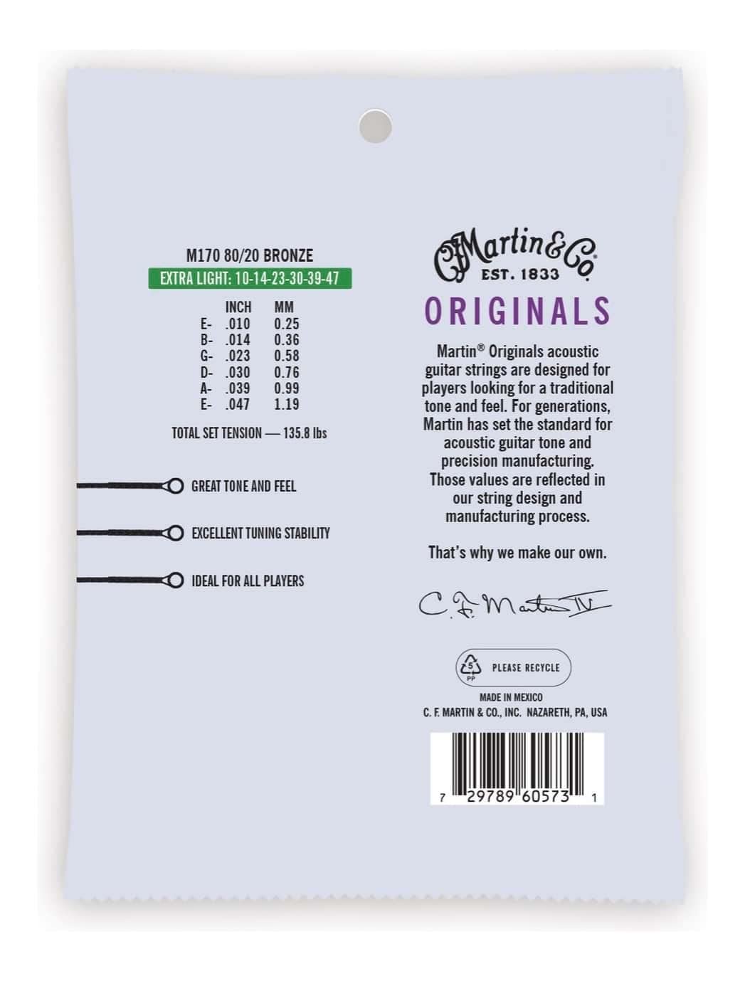 C.F Martin Acoustic Guitar Strings (41Y20M170)