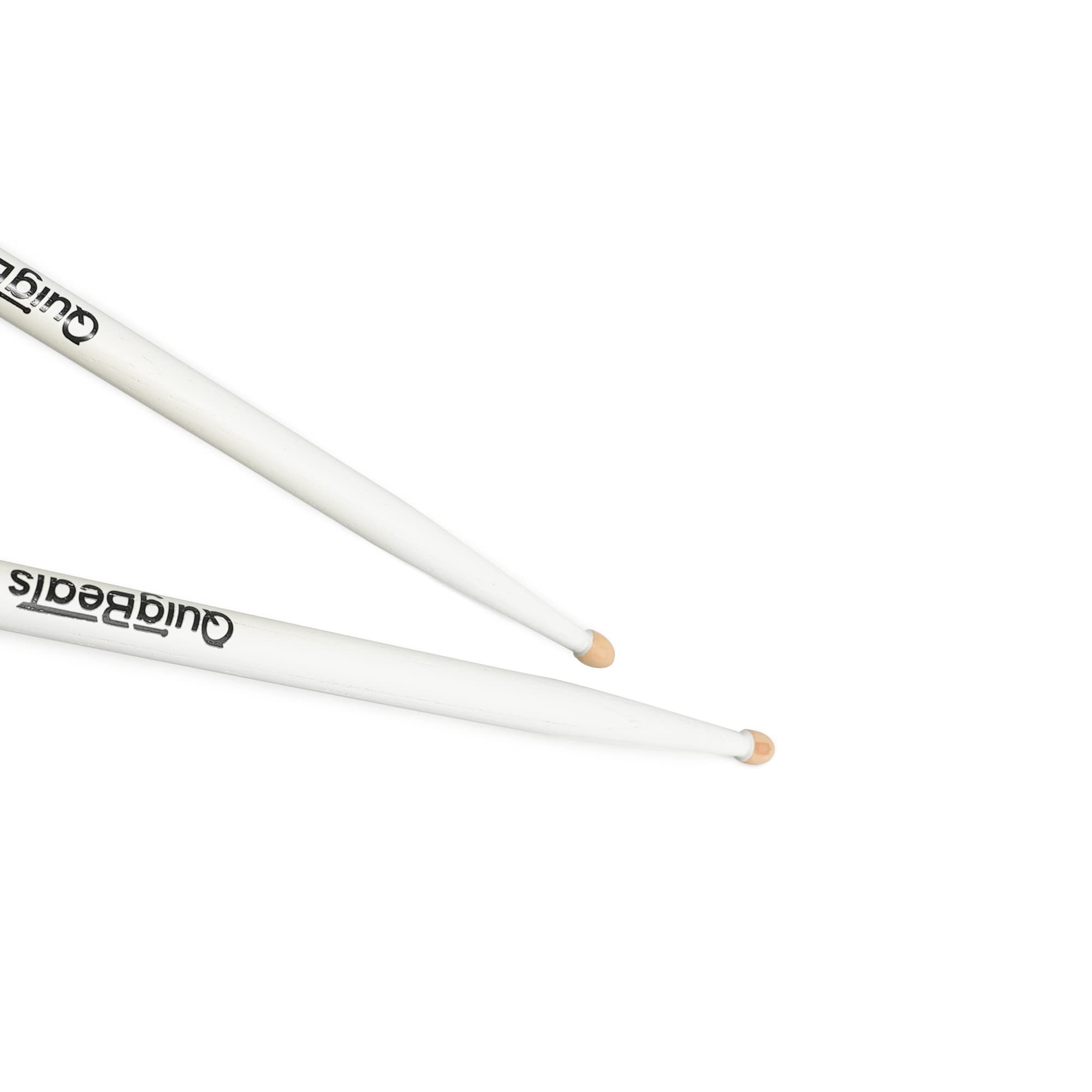 Quigbeats Drum Sticks, Hickory 5A Drumsticks, Drumsticks For Adults & Kids 5A 3 Pairs   White