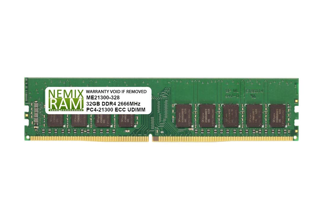 Nemix Ram 32Gb (1X32Gb) Ddr4 2666Mhz Pc4-21300 2Rx8 1.2V Cl19 288-Pin Ecc Unbuffered Udimm Memory Compatible With Samsung M391A4G43Mb1-Ctd