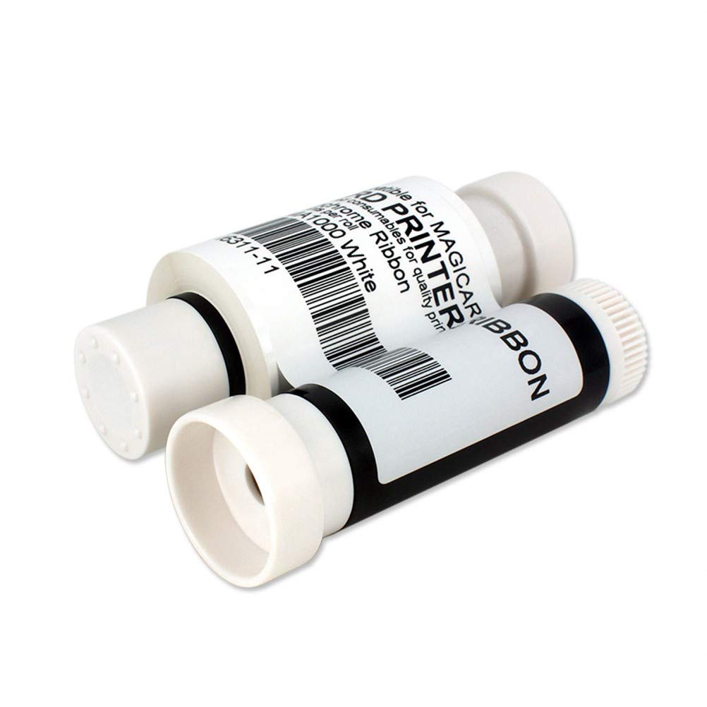 Partshe Ma1000K White Monochrome Ribbon For Magicard Enduro+ Enduro3E Card Printer 1000 Prints White Resin Ribbon 316 8334 Dye F