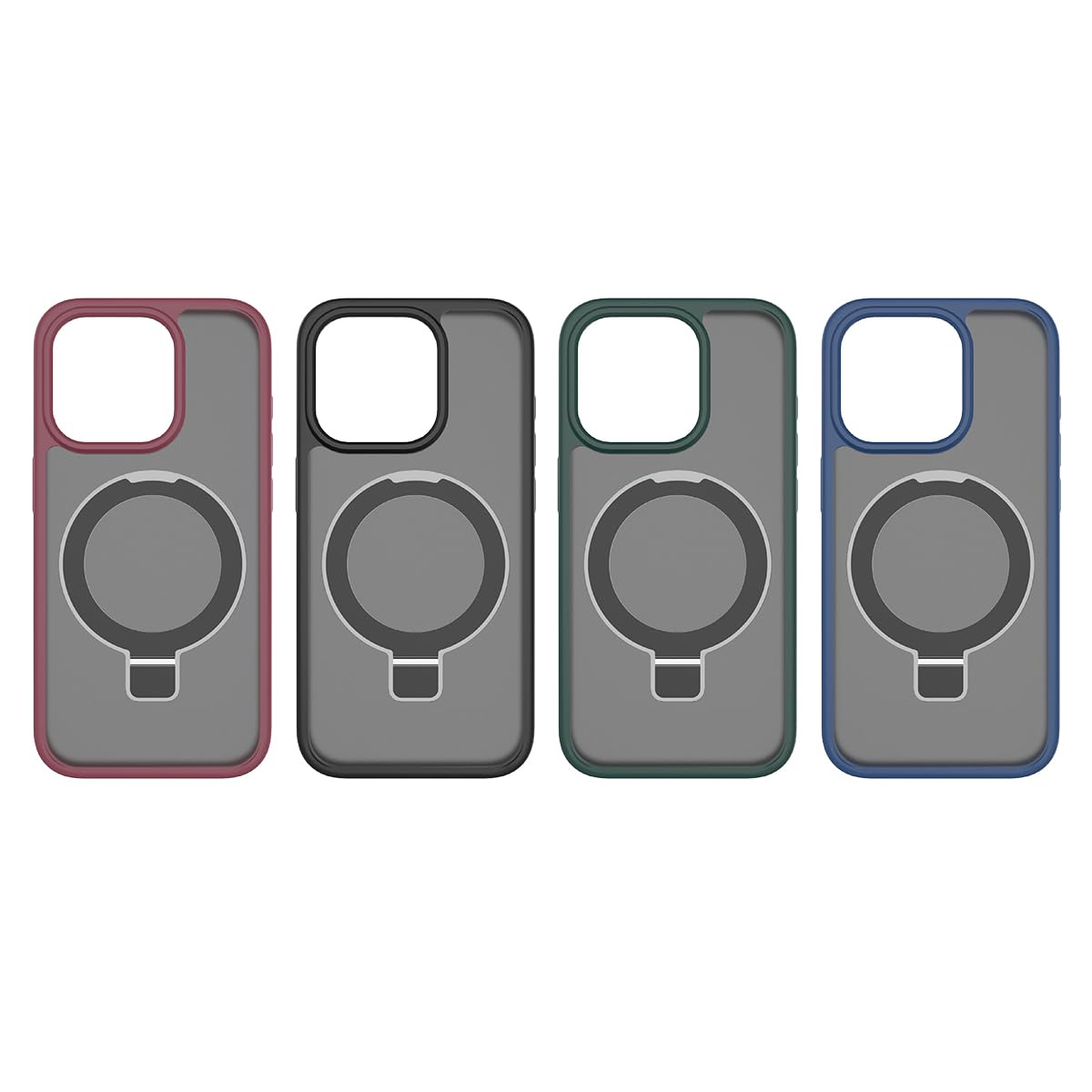 Pinlisheng Magnetic Stand For Iphone 11 Case [Military Grade Drop Tested] Translucent Back Slim Protective Case 6.1 Inch,Blue