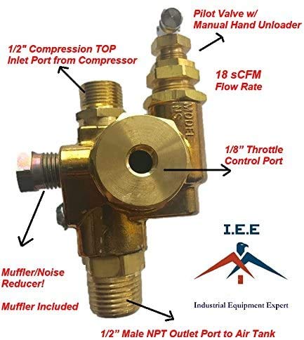 Gas Air Compressor Pilot Check Valve Unloader Valve Combo 95 125 Nsg7