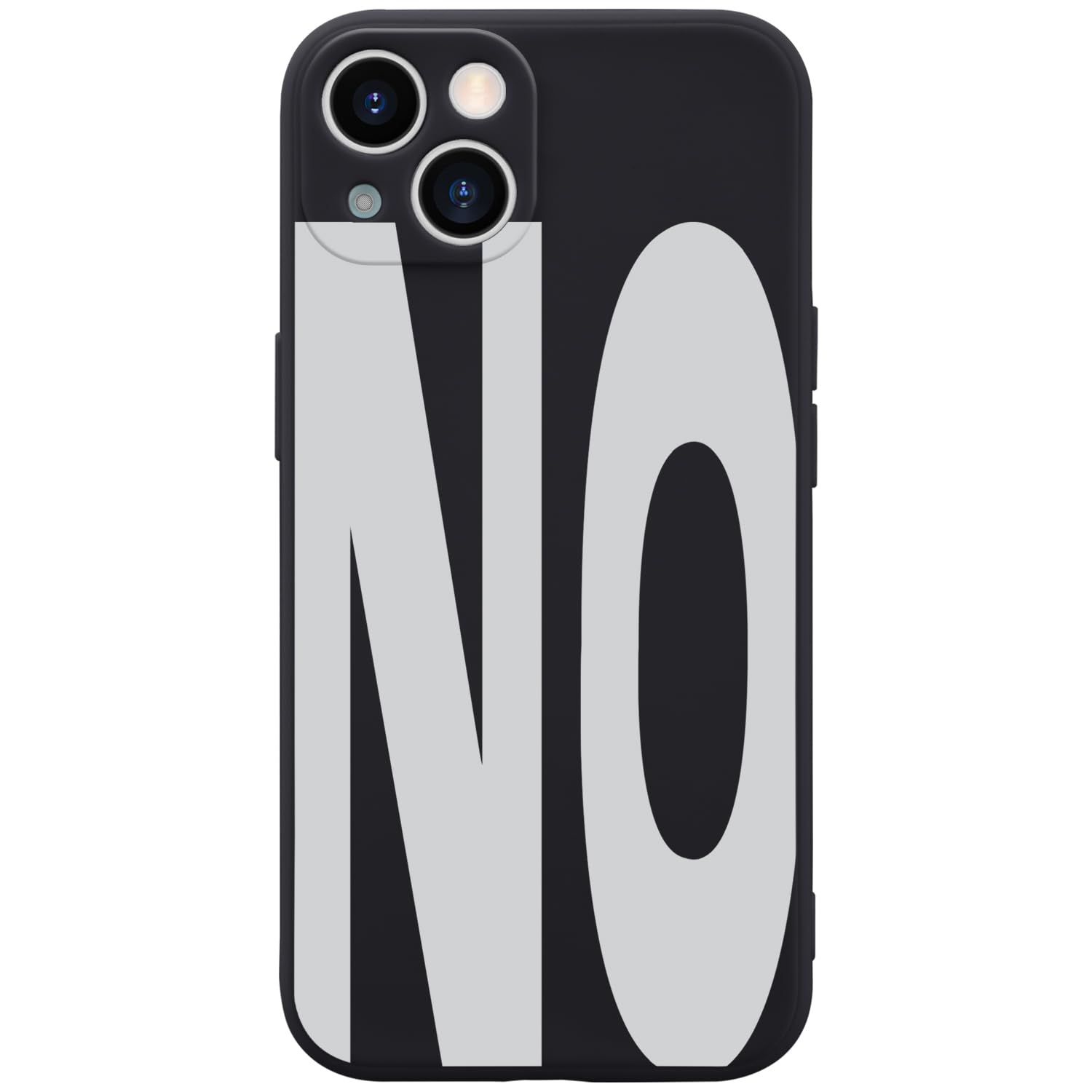 Wihytec Black Phone Case Cover for iPhone 14 NO Word Case Cover Liquid Silicone Soft Gel Rubber Matt Phone Cover with Microfiber