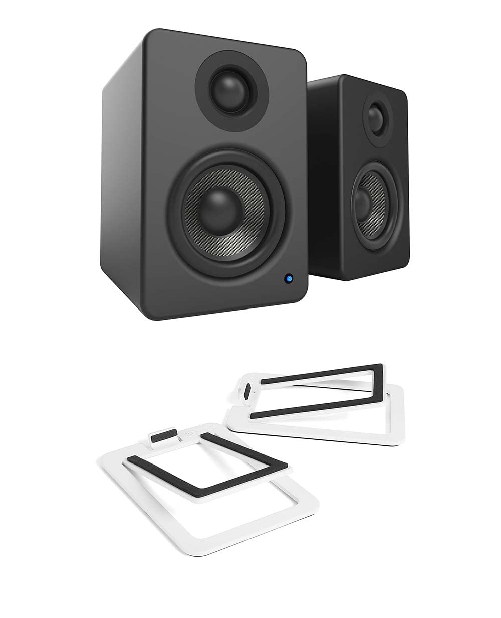 Kanto YU2 PC Gaming Desktop Speakers | 3 Composite Drivers | 3/4 Silk Dome Tweeter | Class D Amplifier | Pair | Matte Black with