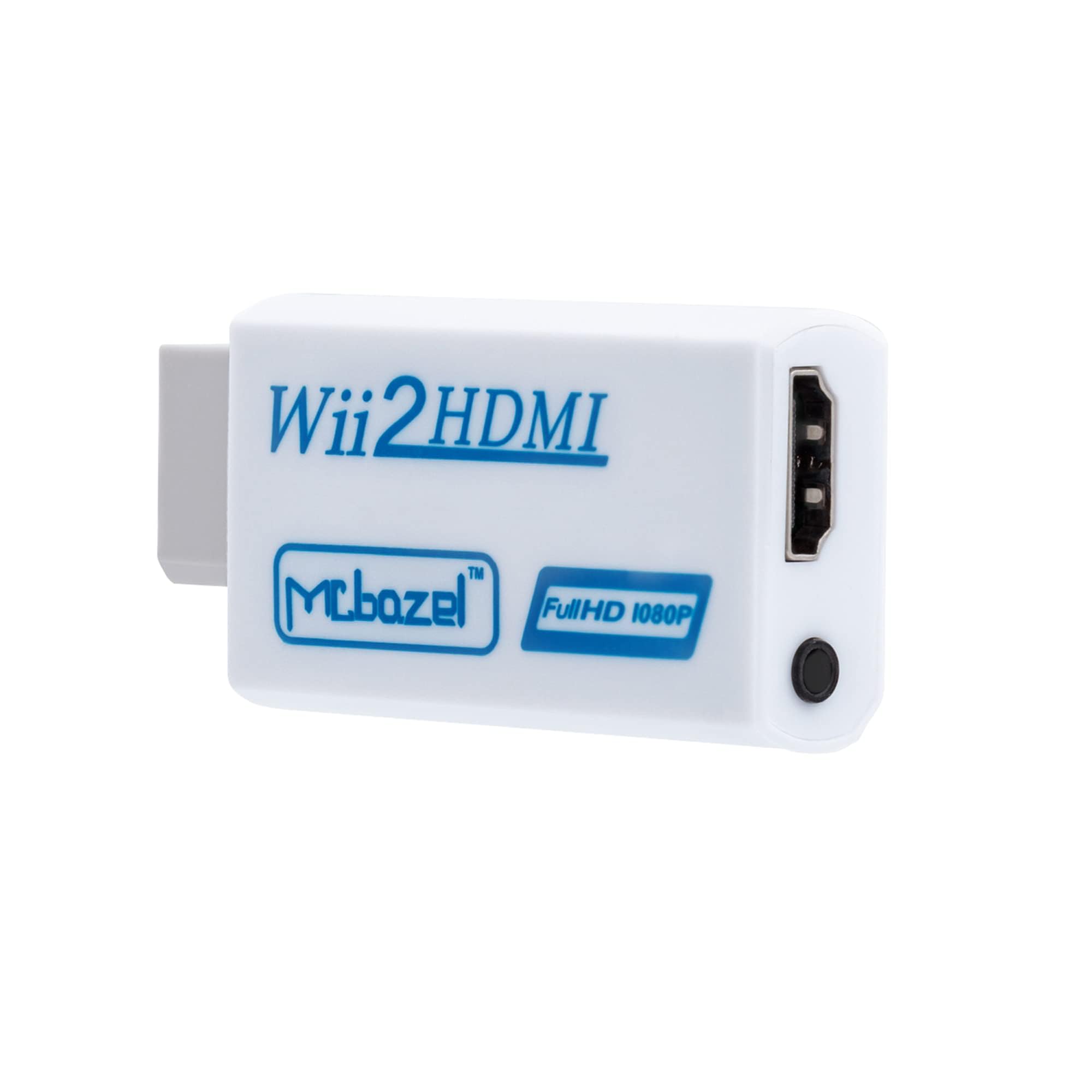 Mcbazel Wii to HDMI 1080p 720p Connector Output Video & 3.5mm Audio Supports All Wii Display Modes NTSC 480i 480p, PAL 576i