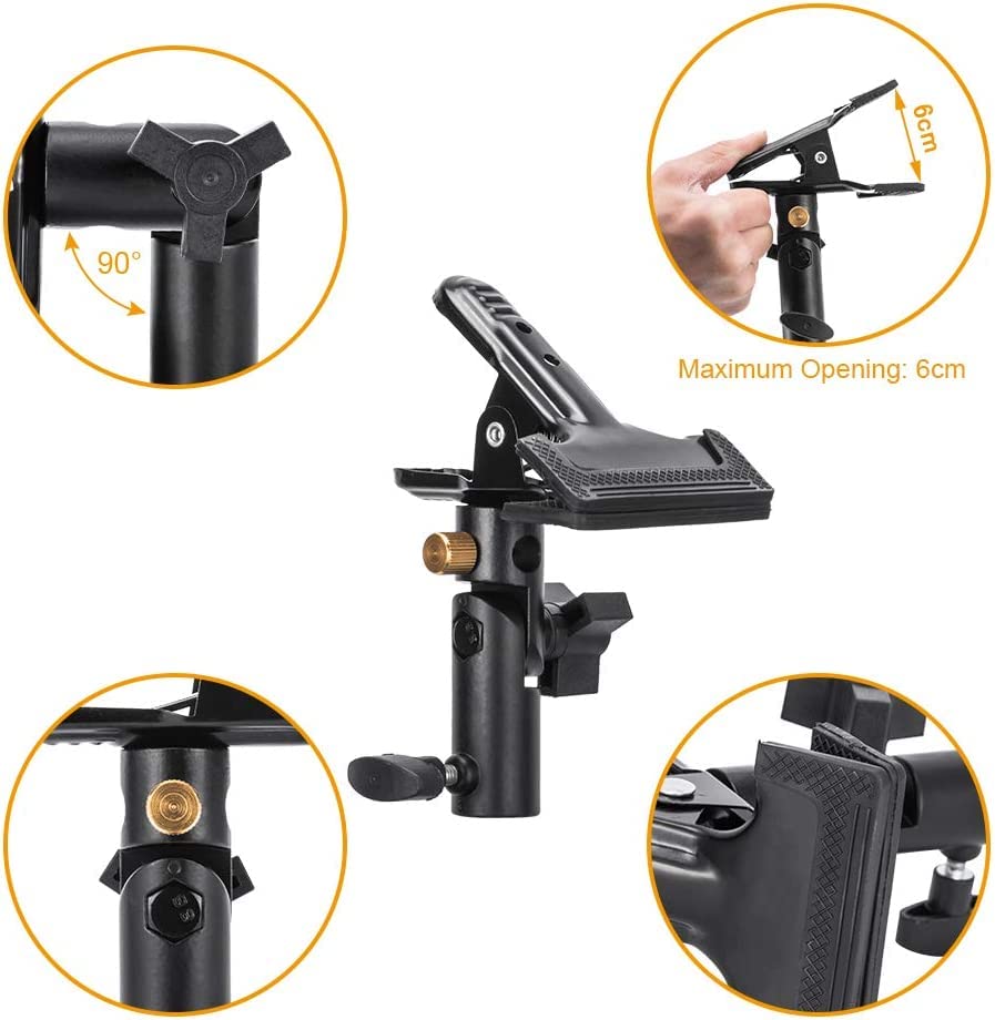 Utebit Photography Reflector Holder For Light Stand(2 Pack),Heavy Duty Metal Clamp Holder, Light Reflector With Stand, Photo Umbrella Clamps For Studio, Light Stand