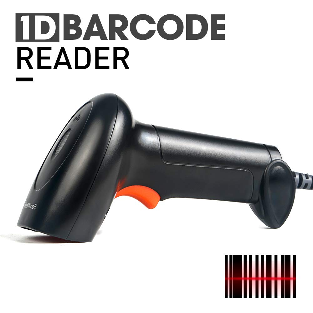 Handheld Usb Barcode Scanner Wired Automatic 1D Bar Code Reader For Supermarket, Convenience Store, Warehouse