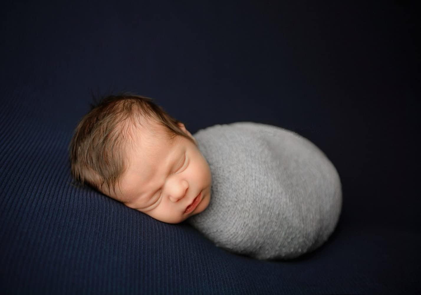 Coberllus Newborn Baby Photography Props Long Ripple Stretch Wrap Blanket Cloth For Boys Girls Photo Shoot (Light Gray)