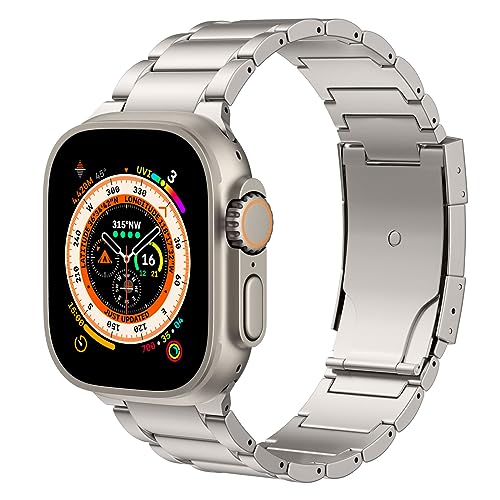Moko Titanium Band Compatible With Apple Watch Band 49Mm 45Mm 44Mm 42Mm Iwatch Ultra2 Ultra Se 2 Se Series 9 8 7 6 5 4 3 2 1, Ti