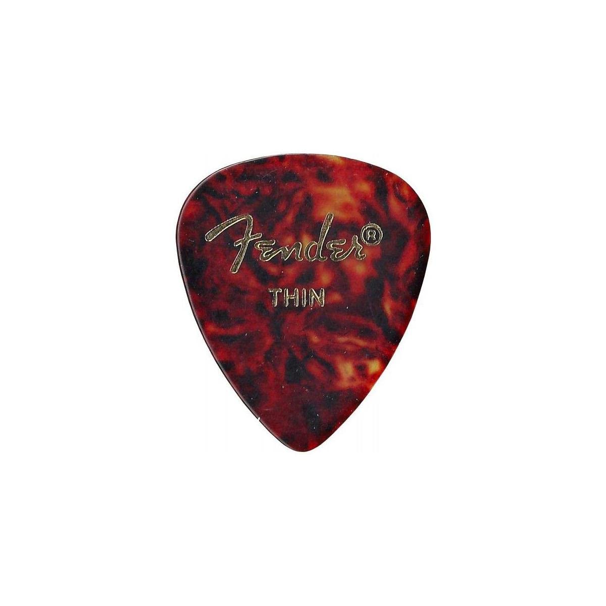 Fender Classic Celluloid Guitar Picks 351 Shape, Tortoise Shell, Thin, 12 Pack