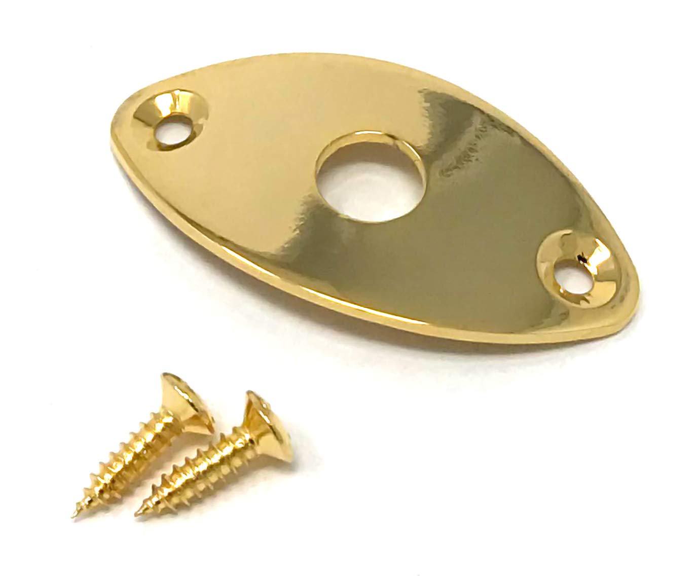 Vintage Forge Gold Oval Jack Plate For Guitar And Bass With Screws Curved Metal Football Shape Jpf30 Gld