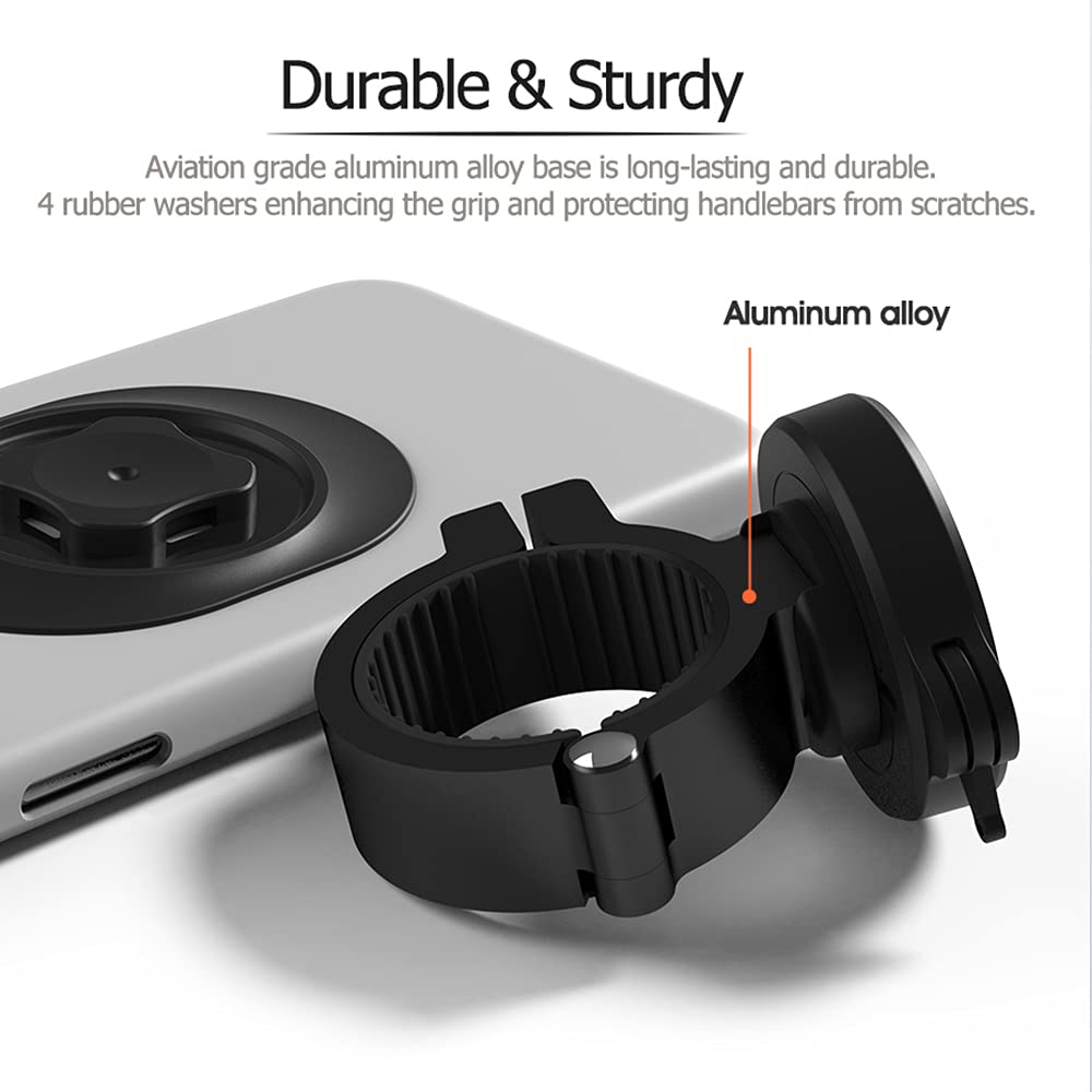 Sincetop Bike Phone Mount, Secure Lock & Quick Release Bike Cell Phone Holder - Aluminum Stem/Handlebar Phone Mount For Bicycle/