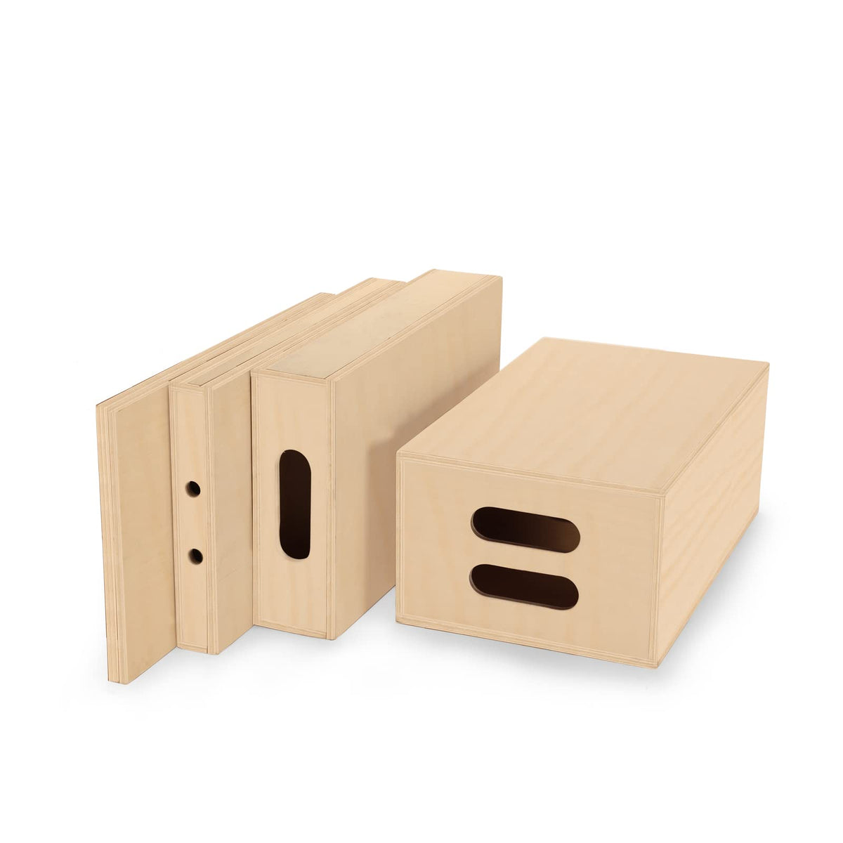 PROAIM Full Set of 4 Standard White APPL-Boxes for Studio, Film Set & Photography. Multi-Use Wooden Boxes. Use Them for Propping, Levelling, Standing. Full, Half, Quarter & Pancake (AB-SET4-WH)
