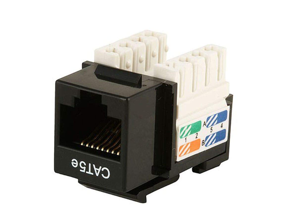 Monoprice Cat5E Punch Down Keystone Jack, Black (105370)