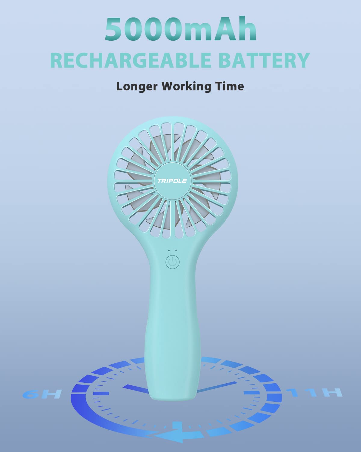 Tripole Handheld Fan Mini Fan Portable 5000 Mah Battery Operated Small Personal Fan With Powerful Wind Usb Rechargeable Eyelash