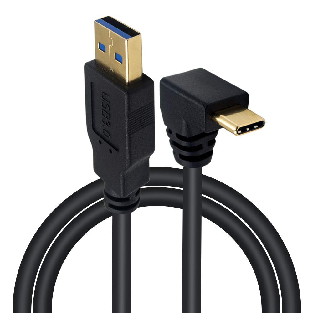 Poyiccot Type C 90 Degree Cable, 1M/ 3.3 Ft Usb A To Usb C Charger Cable, Usb 3.0 Type A Male To Usb 3.1 Type C Male Fast Charging Upward Or Downward Angle Usb C Charger Cable Cord