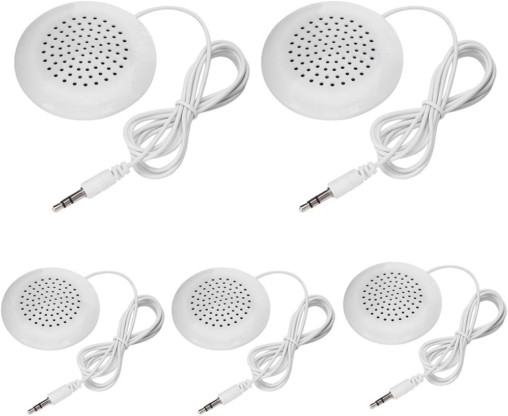 Haosie 5Pcs Pillow Speaker, Under Pillow Speaker For Sleep, 3.5Mm Mini Stereo Speaker For Mp3 Phone Portable Cd