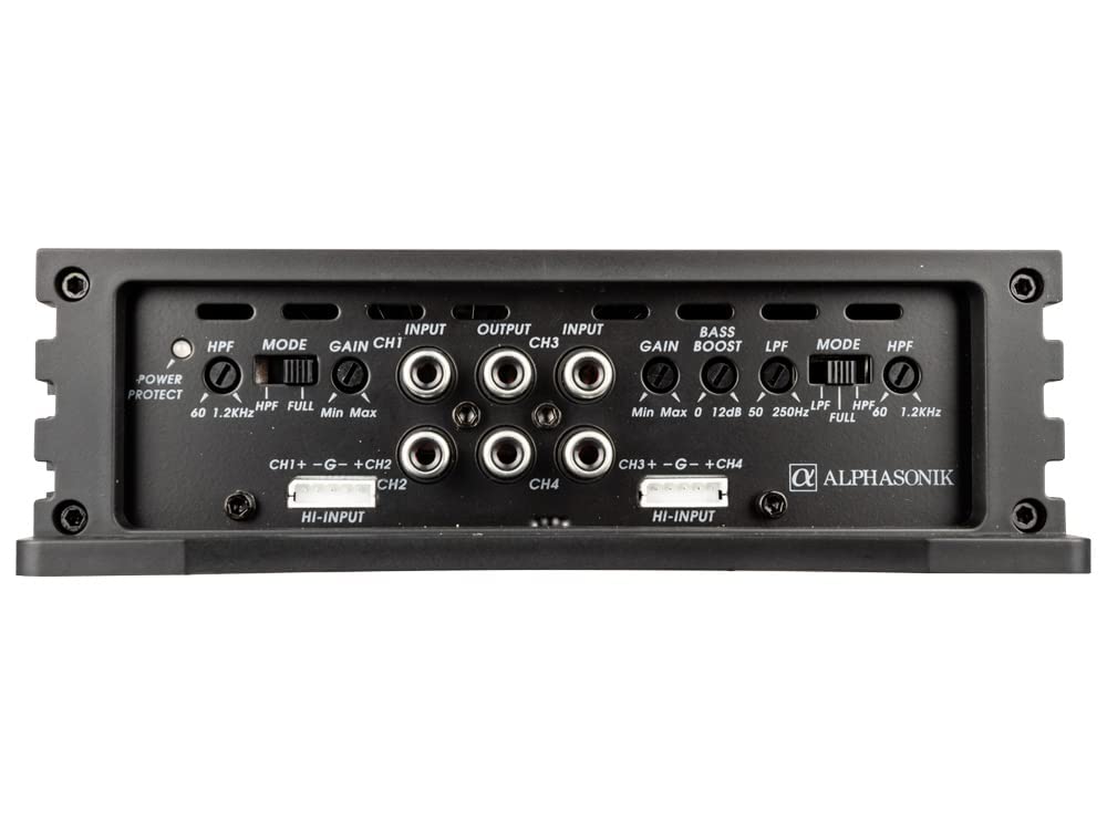Alphasonik Na1600.4 Neuron Series 1600 Watts Max 4 Channel Car Amp With 4 Way Protection Circuitry Multi Channel Bridgeable Clas