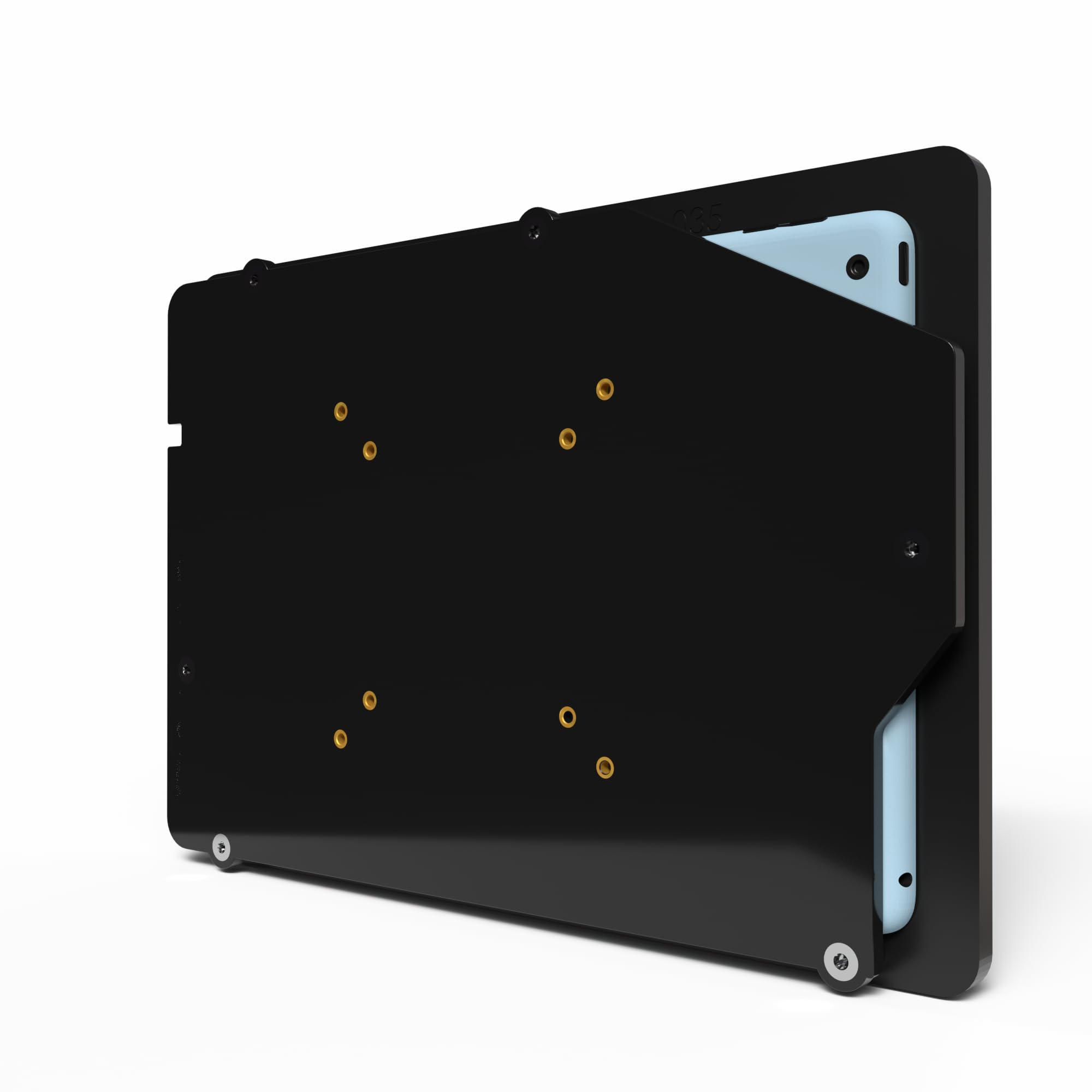 Tabcare Anti Theft Acrylic Vesa Enclosure For Apple Ipad 7/8/9 10.2' With Free Wall Mount Kit & 90 Degree Angle Charge Cable (Ipad 7/8/9 10.2', Black)